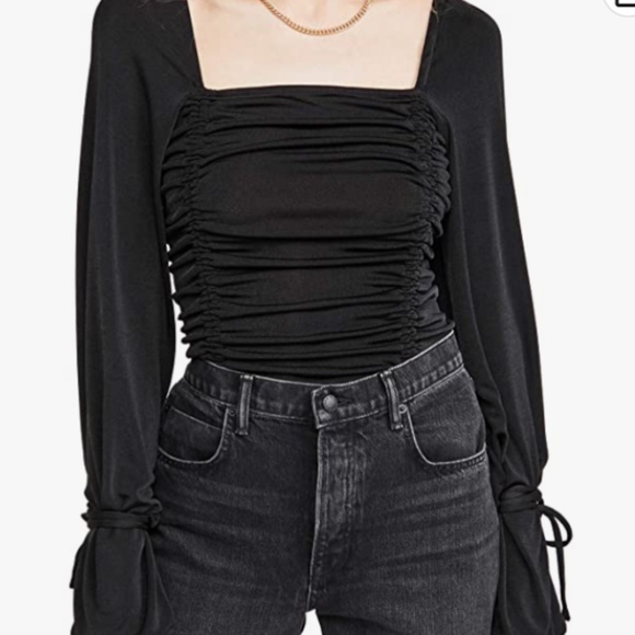 Intimately Free People Rouched Bodysuit in black sz small - Picture 9 of 9